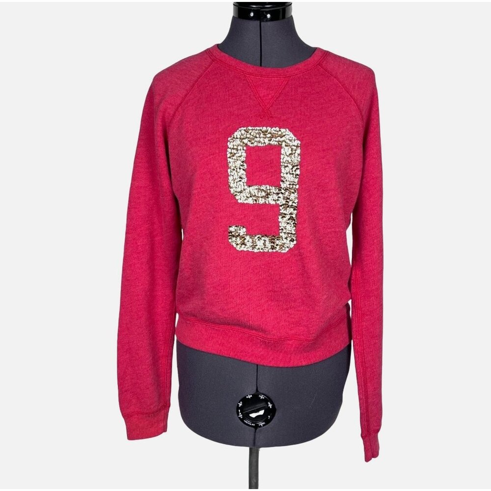 Abercrombie & Fitch Sparkly Sequined 9 Sweatshirt Sweater Crew-Neck Pullover Sz.